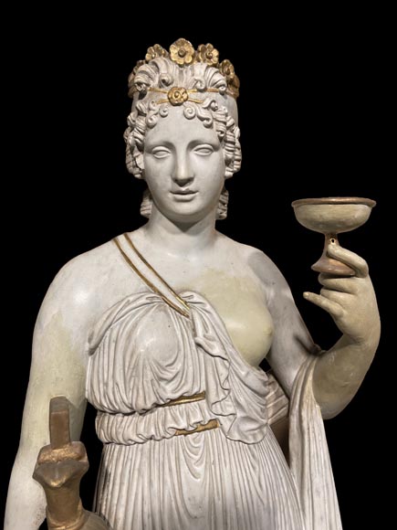 Groupe statuaire en plâtre Hébé et Terpsichore-1