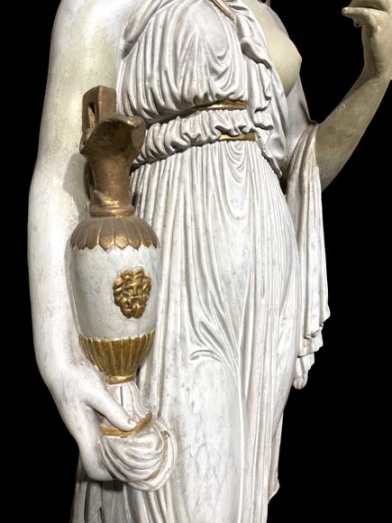 Groupe statuaire en plâtre Hébé et Terpsichore-3