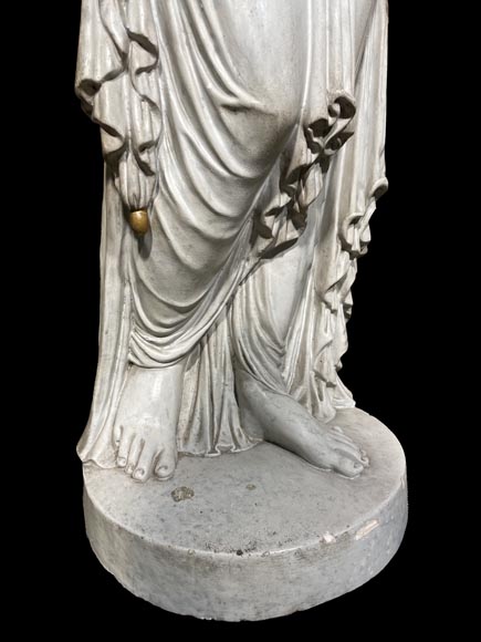 Groupe statuaire en plâtre Hébé et Terpsichore-5