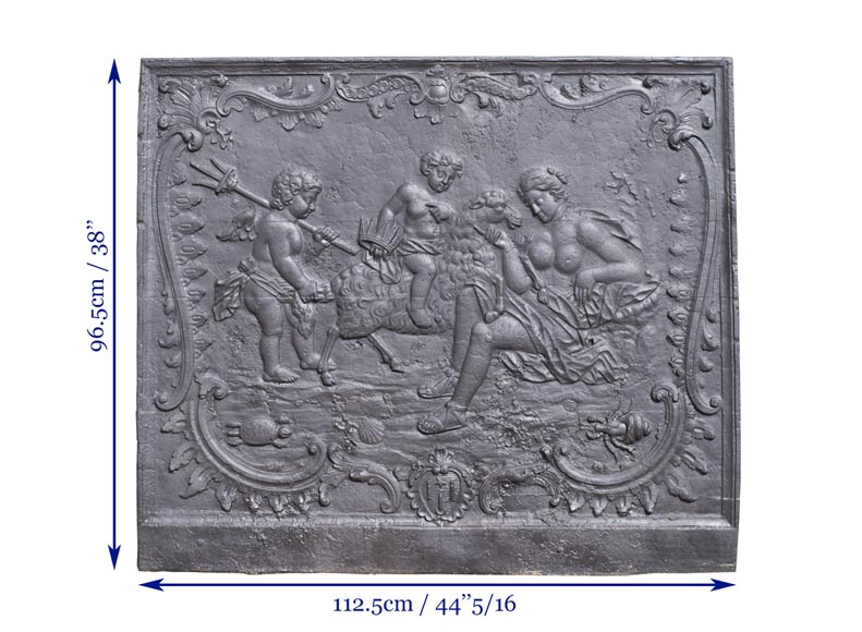 Plaque de cheminée de style louis XV représentant Aphrodite Pandemos-8