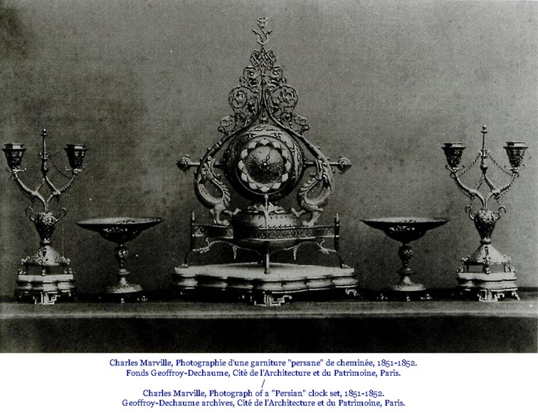 Victor GEOFFROY-DECHAUME (modèle de) et Auguste-Maximilien DELAFONTAINE (bronzier) - Garniture « Persane » en bronze doré et argenté-10