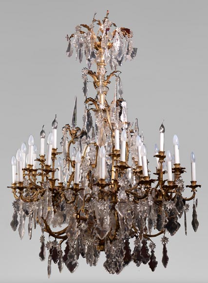 Grand Lustre Ancien A Pampilles De Style Napoleon Iii Lustres Plafonniers