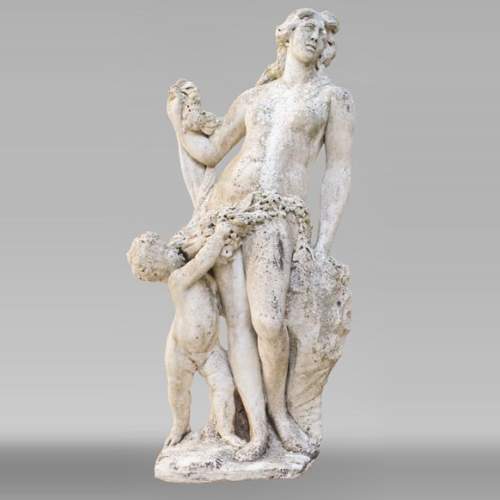 Vénus et Cupidon, statue hollandaise du XVIIe siècle, en marbre de Carrare