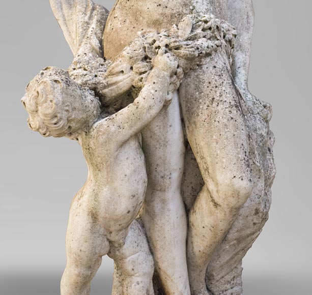 Vénus et Cupidon, statue hollandaise du XVIIe siècle, en marbre de Carrare-1