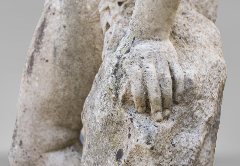 Vénus et Cupidon, statue hollandaise du XVIIe siècle, en marbre de Carrare-4