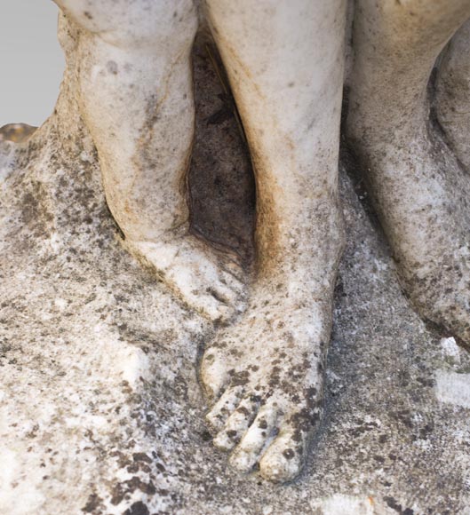 Vénus et Cupidon, statue hollandaise du XVIIe siècle, en marbre de Carrare-6