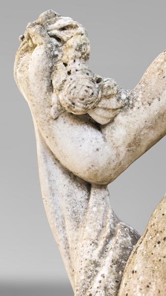 Vénus et Cupidon, statue hollandaise du XVIIe siècle, en marbre de Carrare-11