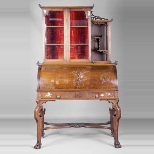 Bureau à cylindre japonisant