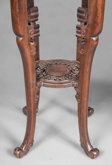 Gabriel VIARDOT (attribué à) - Paire de sellettes japonisantes aux têtes de lions-2