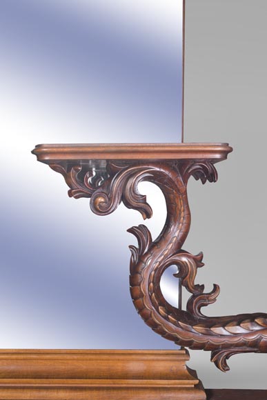 Maison des Bambous Alfred PERRET et Ernest VIBERT - Grande desserte japonisante et son miroir aux dragons Maison des Bambous Alfred PERRET et Ernest VIBERT - Grande desserte japonisante et son miroir aux dragons-4