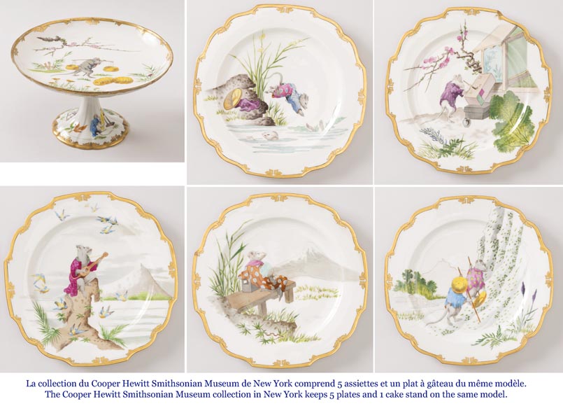 Ch. PILLIVUYT & Cie, Paris - « Le village secret des souris » Ensemble de 12 assiettes japonisantes inspirées par la Manga de Hokusai-15