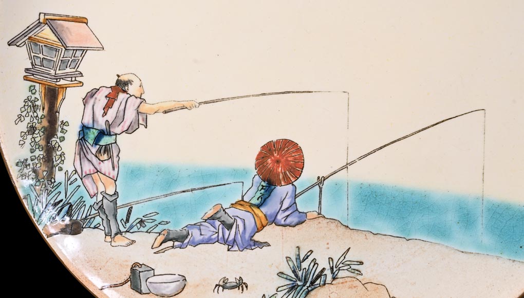 Manufacture Jules Vieillard & Cie, service de 9 assiettes japonisantes-6