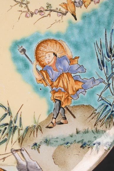 Manufacture Jules Vieillard & Cie, service de 9 assiettes japonisantes-16