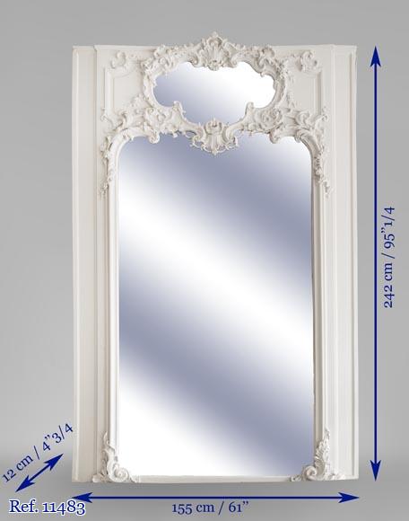 Beau trumeau ancien de style Louis XV aux deux miroirs-6