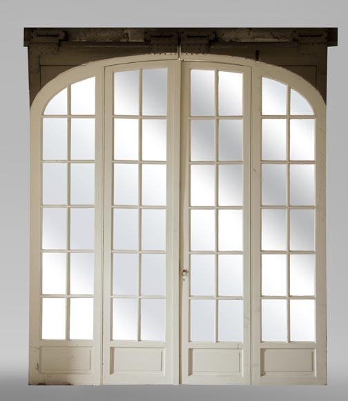 Grande porte ancienne vitrée et coulissante-0