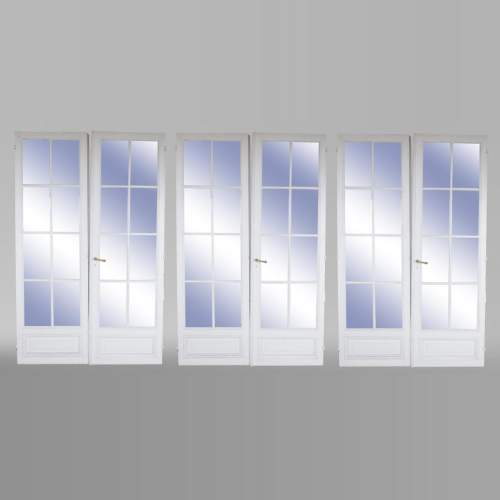 Ensemble de trois double portes à miroirs