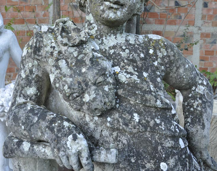 Hercule enfant, statue de jardin en pierre-1