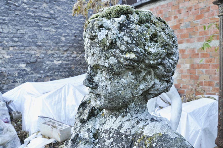 Hercule enfant, statue de jardin en pierre-5