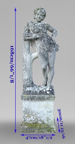 Hercule enfant, statue de jardin en pierre-9