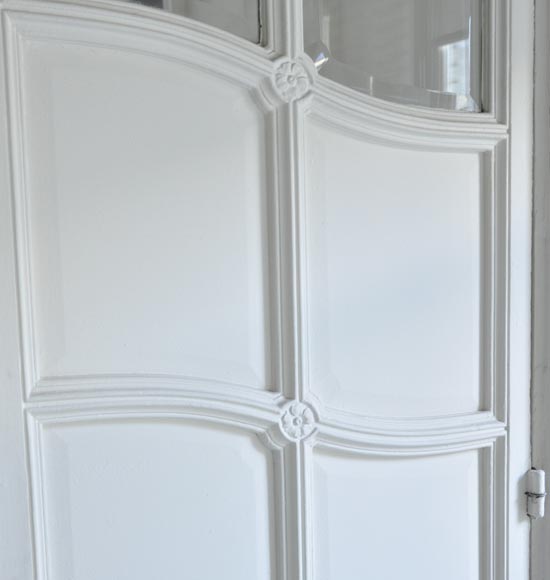 Double porte à petits carreaux en verre biseauté, de style Napoléon III-4