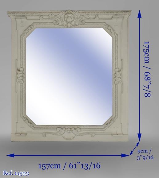 Miroir ancien de style Napoléon III, fronton orné d'une tête de lion-7