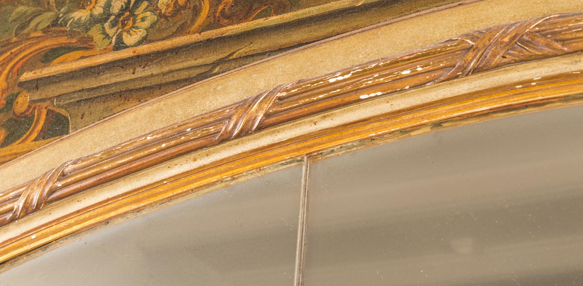 Console ancienne et son miroir, de style Louis XV, aux perroquets-4