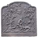 Plaque de cheminée en fonte à décor de scène de chasse