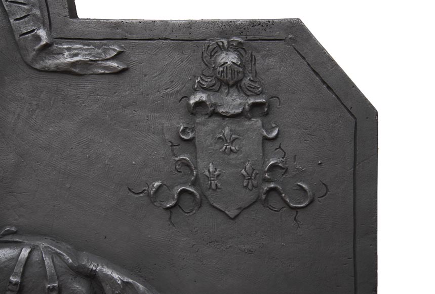 Plaque de cheminée du XXe siècle, à l'effigie du Roi Charles VII-5