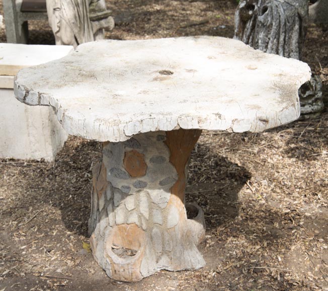 Table de jardin en ciment de style Rocaille-2