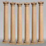 Lot de six colonnes doriques en bois ancienne
