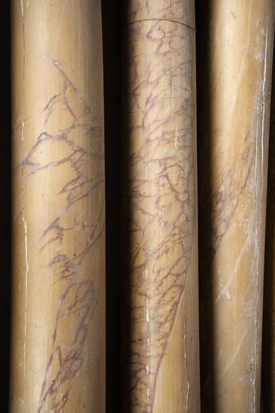 Ensemble de colonnes en bois peint imitation marbre-6