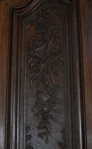 Double porte en chêne sculpté de style Napoléon III-3