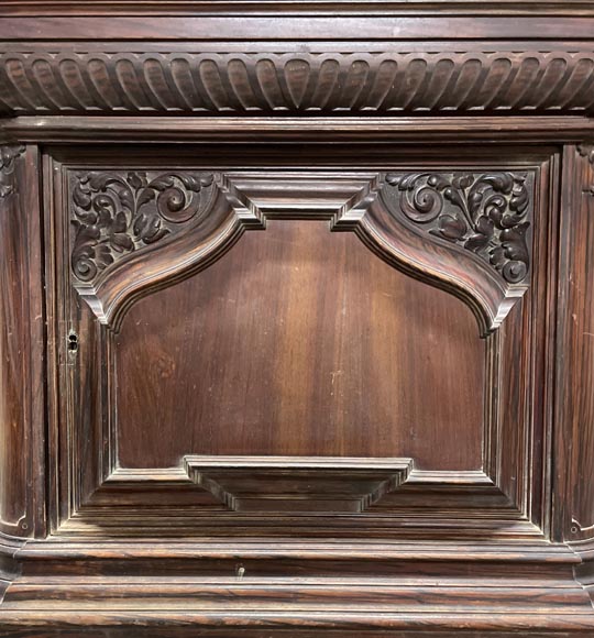 JULIUS GROSCHKUS (actif dans la seconde moitié du XIXe siècle), Horloge de parquet en acajou à décor exotique-8