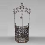 Rare puits ancien du XIXè siècle en fonte de fer et fer forgé