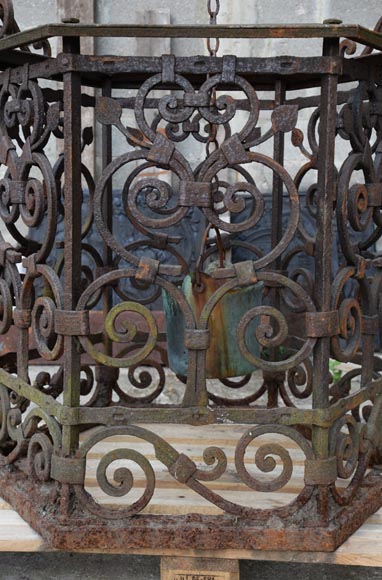 Rare puits ancien du XIXè siècle en fonte de fer et fer forgé-7