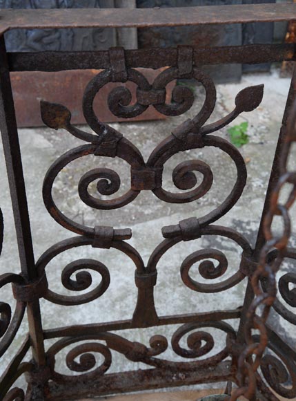 Rare puits ancien du XIXè siècle en fonte de fer et fer forgé-9