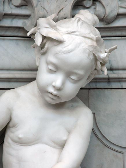 Monumental Garden Fountain in Carrara marble and Statuary marble attributed to Rudolf Weyr, Vienna, late 19th century_fr