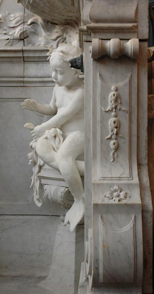 Monumental Garden Fountain in Carrara marble and Statuary marble attributed to Rudolf Weyr, Vienna, late 19th century_fr