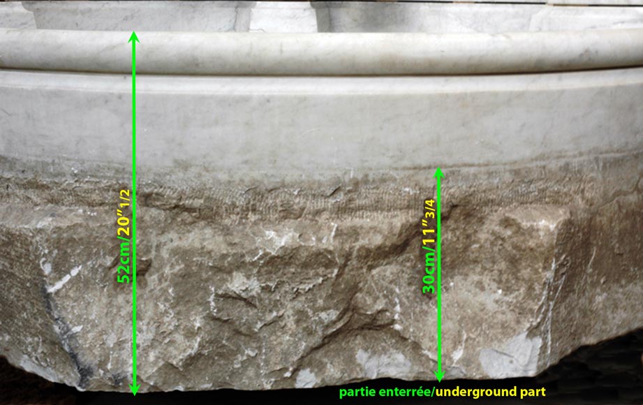 Monumental Garden Fountain in Carrara marble and Statuary marble attributed to Rudolf Weyr, Vienna, late 19th century_fr