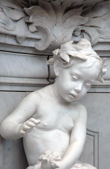 Monumentale Fontaine de jardin en marbre de Carrare et marbre Statuaire attribuée à Rudolf Weyr, Vienne, fin du XIXè siècle-3