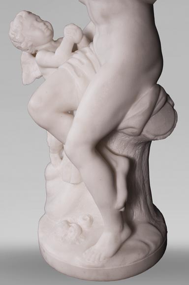 Etienne Maurice FALCONET (d'après) - Vénus retirant le carquois de Cupidon, en marbre de Carrare-6