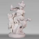 CLODION (d'après) - Faunesse et Amour en marbre
