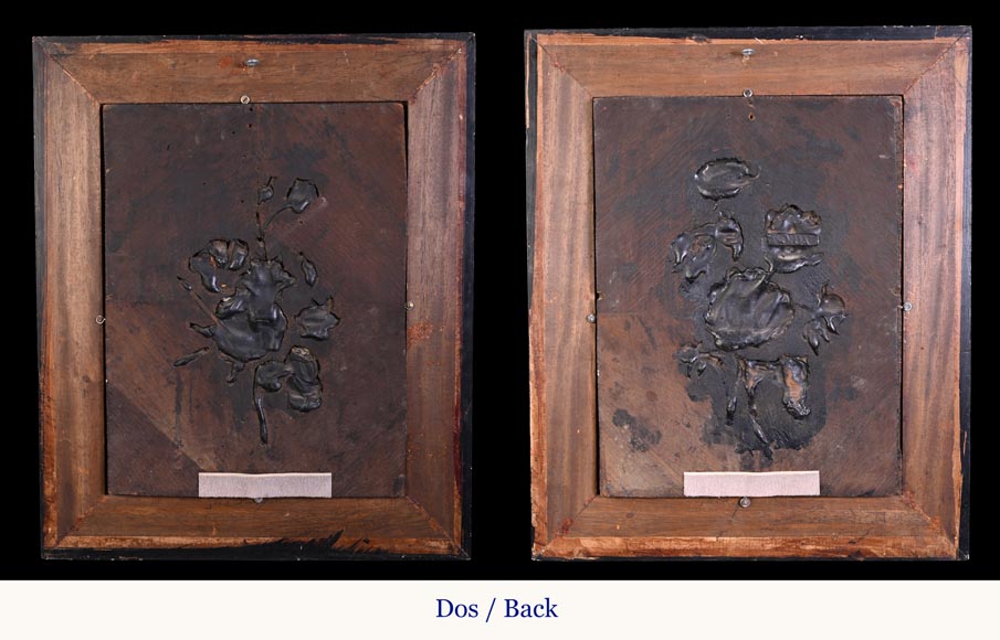 Julien-Nicolas RIVART, deux panneaux de marqueterie de porcelaine sur bois-11