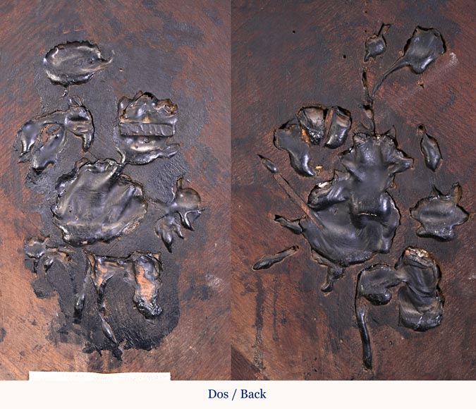 Julien-Nicolas RIVART, deux panneaux de marqueterie de porcelaine sur bois-12