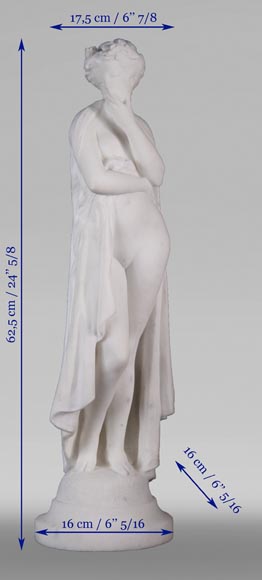 Albert CARRIER-BELLEUSE (1824-1887) - Jeune femme à l'antique en marbre statuaire-8