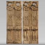 Paire de portes anciennes de style Napoléon III en chêne