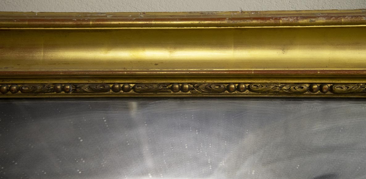 Trumeau ancien doré de style Louis XVI perlé-1