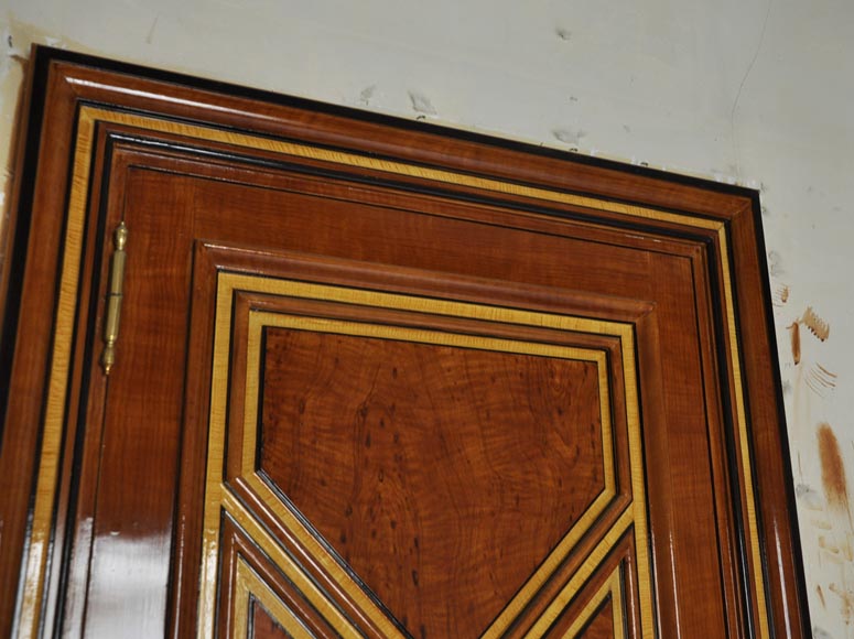 Paire de portes en trompe l'oeil de bois de style Art Déco, fin du XXe siècle -9