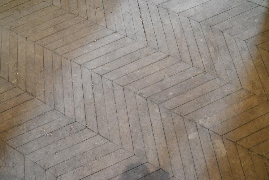 Lot de 10 m² de parquet ancien Point de Hongrie en chêne-1