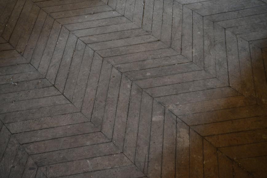 Lot de 10 m² de parquet ancien Point de Hongrie en chêne-3